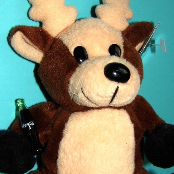 Coca Cola Collectible 1998 #0133 Reindeer w/ Coca Cola Bottle Bean Bag Plush 6" - Picture 13 of 16